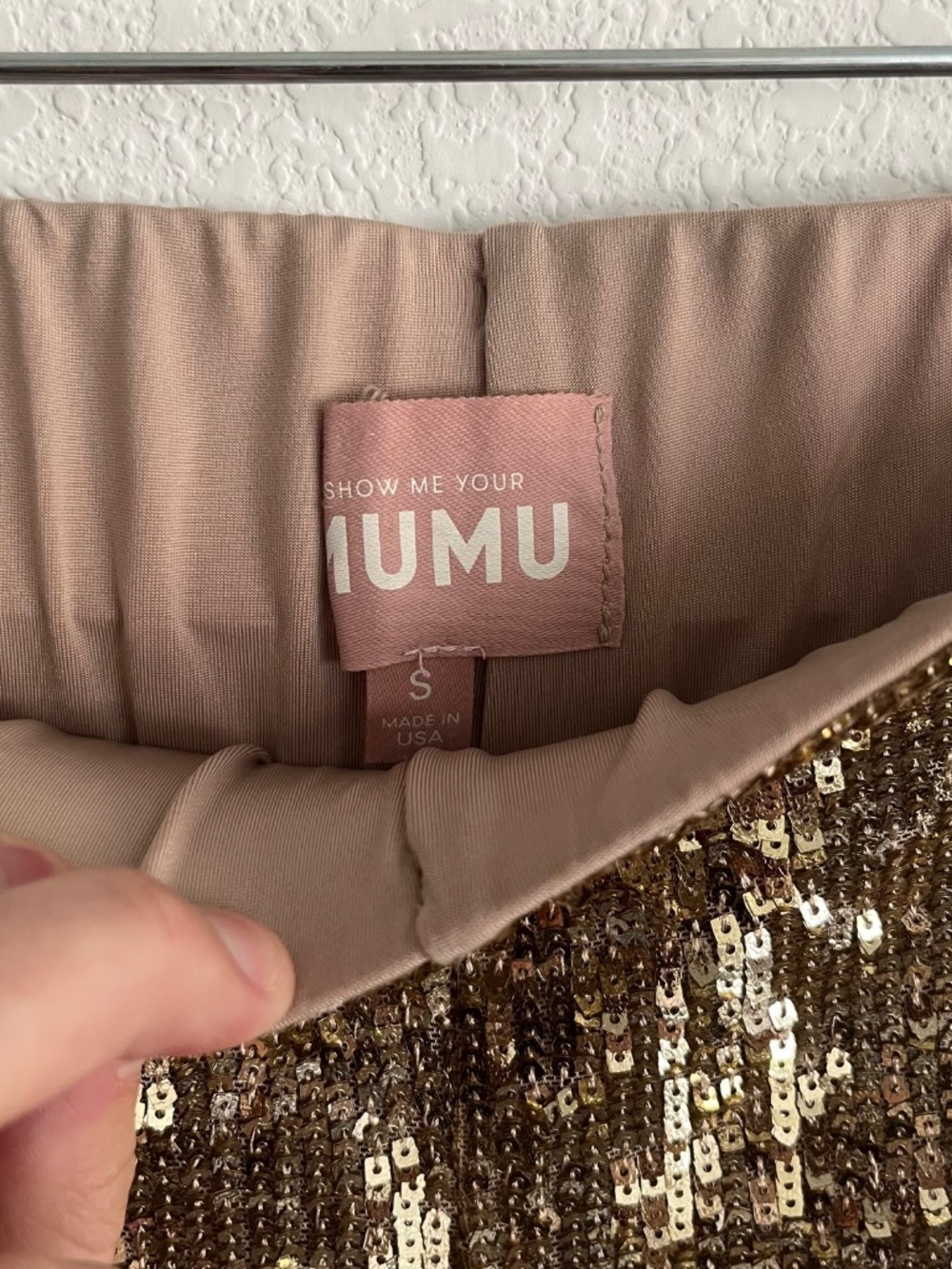 Show Me Your MuMu Gold Sequin Flare Leg High Waisted Mercury Pants - Picture 5 of 5